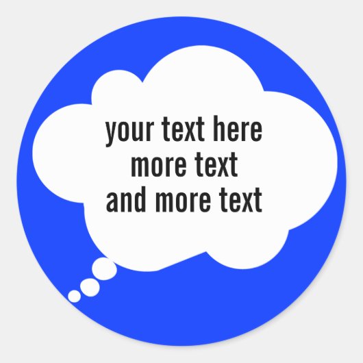 吹き出し風船カスタムテキスト ラウンドシール (正面)