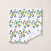 吹のバブル虹色のバブルの杖 バスタオルセット (ウォッシュタオル)