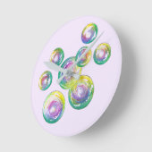 吹のバブル虹色のバブルの杖 ラウンド壁時計 (傾斜)