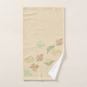 吹の葉切り出しデザインタオル一式 バスタオルセット (ハンドタオル)