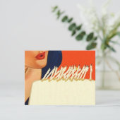 吹アウトキャンドル女性の誕生日パーティー招待状 招待状 (スタンド正面)