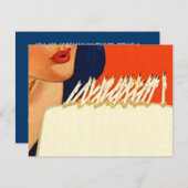 吹アウトキャンドル女性の誕生日パーティー招待状 招待状 (正面/裏面)