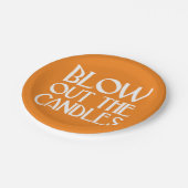吹アウトザキャンドルオレンジアールデコ誕生日 ペーパープレート (アングル)