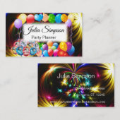 吹エレガントきカラフル出し、花火スタイリッシュ、 名刺 (正面/裏面)