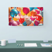 吹カラフルき | パーソナライズされた誕生日 横断幕 (トレードショー)