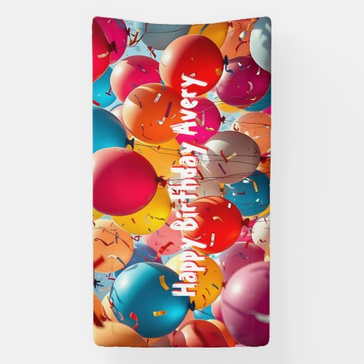 吹カラフルき | パーソナライズされた誕生日 横断幕 (縦)