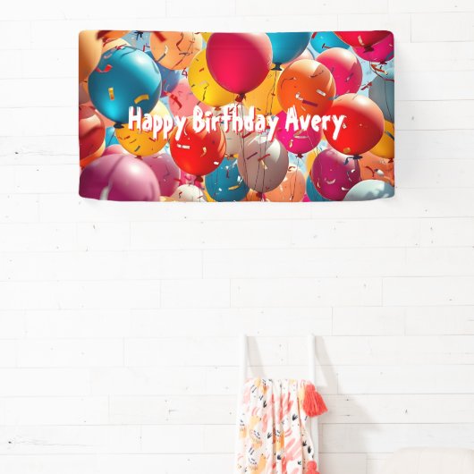 吹カラフルき | パーソナライズされた誕生日 横断幕 (インサイチュ)