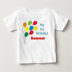 吹カラフルき   マイファースト誕生日 ベビーTシャツ