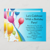 吹カラフルき |巻きリボン インビテーションポストカード (正面/裏面)