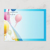 吹カラフルき |巻きリボン インビテーションポストカード (裏面)