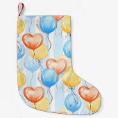 吹カラフル球:水色シームレスパターン。 スモールクリスマスストッキング (正面)