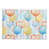 吹カラフル球：水色シームレスパターン。 枕カバー (裏面)