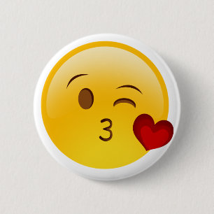 吹キス絵文字 缶バッジ