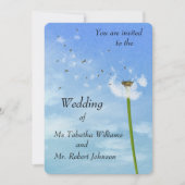 吹ズタンデリオン種子プリント結婚式招待状 招待状 (正面)