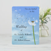 吹ズタンデリオン種子プリント結婚式招待状 招待状 (スタンド正面)