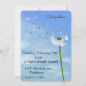 吹ズタンデリオン種子プリント結婚式招待状 招待状 (裏面)