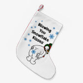 吹ズYouスノーフレークキスクリスマスストッキング スモールクリスマスストッキング (正面 (吊り時))
