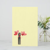 吹モダン気球のある女の子 便箋 (スタンド正面)