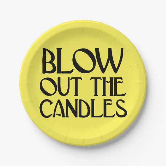 吹ロウソクアールデコ誕生日 ペーパープレート (正面)