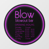 吹吹き出しバーネオンピンク営業店時間 ウィンドウサイン (シート)