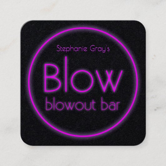 吹吹き出しバー名前を追加Neon Pink スクエア名刺 (正面)