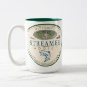 吹流しの常習者の毛鉤釣のマグ ツートーンマグカップ (左)