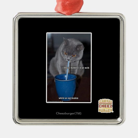 吹牛乳の泡 メタルオーナメント (正面)