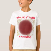 吹雪の中でクリスマス・ルドルフの最初の自撮り Tシャツ (正面)