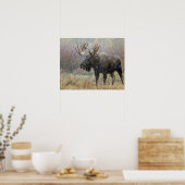 吹雪の中でブルムースと《植物》アスペンの木々 ポスター (キッチン)