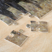 吹雪の中で《植物》アスペンの木々を持つ牛のムース ジグソーパズル (側面)