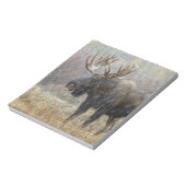 吹雪の中で《植物》アスペンの木々を持つ牛のムース ノートパッド (回転)