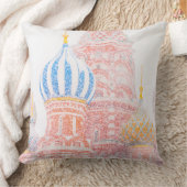 吹雪の中の聖バジル大聖堂 クッション (ブランケット)