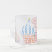 吹雪の中の聖バジル大聖堂 フロストグラスマグカップ (正面左)