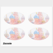 吹雪の中の聖バジル大聖堂 楕円形シール (シート)