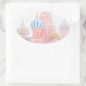 吹雪の中の聖バジル大聖堂 楕円形シール (バッグ)