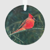 吹雪の冬の（鳥）ショウジョウコウカンチョウ – 拡張 オーナメント (裏面)