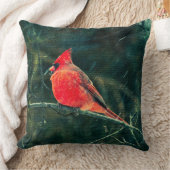 吹雪の冬の(鳥)ショウジョウコウカンチョウ – 拡張 クッション (ブランケット)