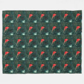 吹雪の冬の（鳥）ショウジョウコウカンチョウ – 拡張 フリースブランケット (正面(横))