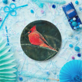 吹雪の冬の（鳥）ショウジョウコウカンチョウ – 拡張 ペーパープレート (パーティー)