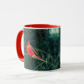 吹雪の冬の（鳥）ショウジョウコウカンチョウ – 拡張 マグカップ (正面左)