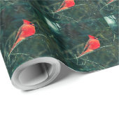 吹雪の冬の(鳥)ショウジョウコウカンチョウ – 拡張 ラッピングペーパー (ロールコーナー)