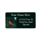 吹雪の冬の(鳥)ショウジョウコウカンチョウ – 拡張 ラベル (正面)