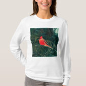 吹雪の冬の（鳥）ショウジョウコウカンチョウ – 拡張 Tシャツ (正面)