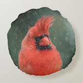 吹雪の間の松の（鳥）ショウジョウコウカンチョウ ラウンドクッション (裏面)