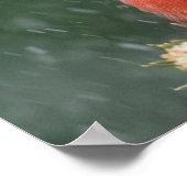 吹雪の間の20x16松の木の（鳥）ショウジョウコウカンチョウ ポスター (角)