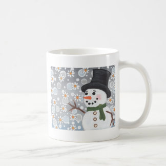 吹雪の雪だるま コーヒーマグカップ