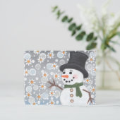 吹雪の雪だるま ポストカード (スタンド正面)