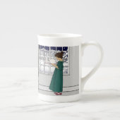 吹雪の骨灰磁器のマグの茶 ボーンチャイナマグカップ (右)