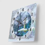 吹雪 スクエア壁時計 (傾斜)