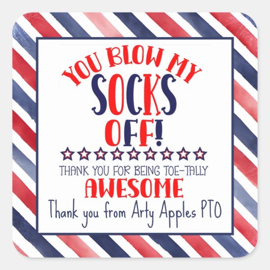 吹靴下を脱感謝していげて スクエアシール (正面)